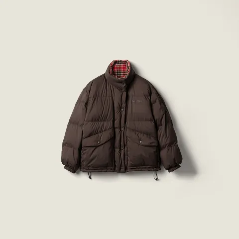 Technical pongé reversible down jacket