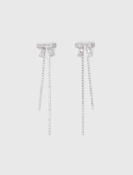Rhinestone bow earrings