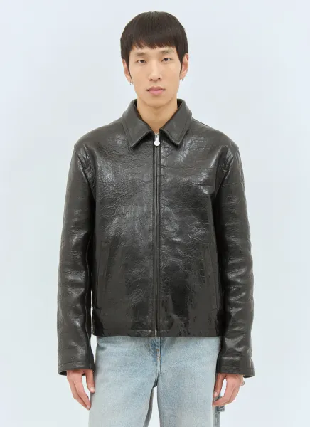 Leather Zip-Up Jacket