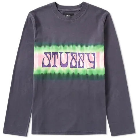 Long Sleeve Tie Dye Stripe Jersey Tee