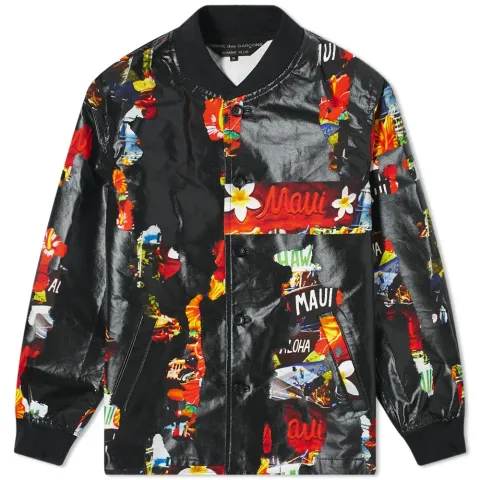 Comme des Garcons Homme Plus Multi Print Collection Logo Bomber Jacket