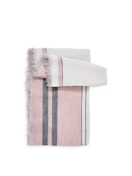 Oska Quartz And Ecru Wool-Blend Striped Scarf