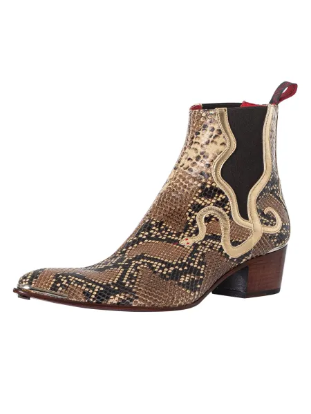 Jeffery West Print Snake Chelsea Boots