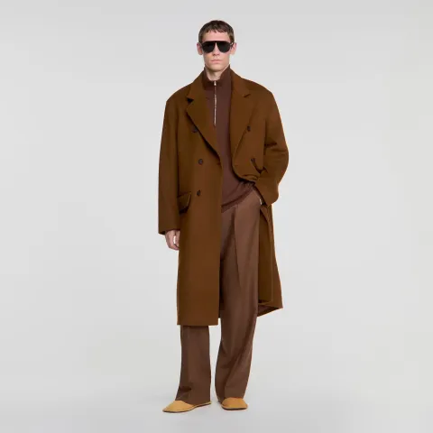Double-breasted wool-cashmere coat