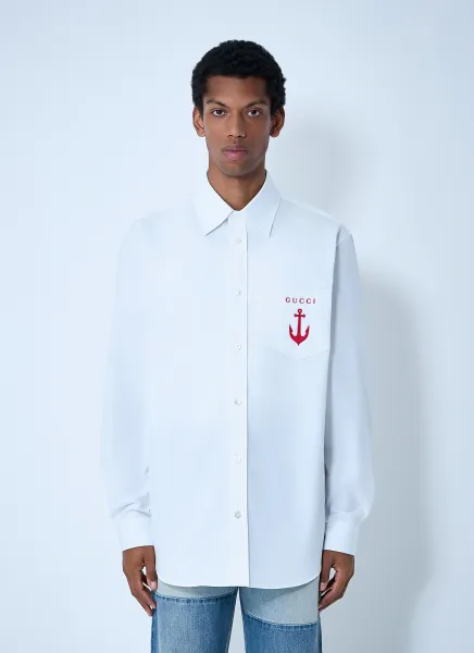 Logo Embroidery Button-Down Shirt
