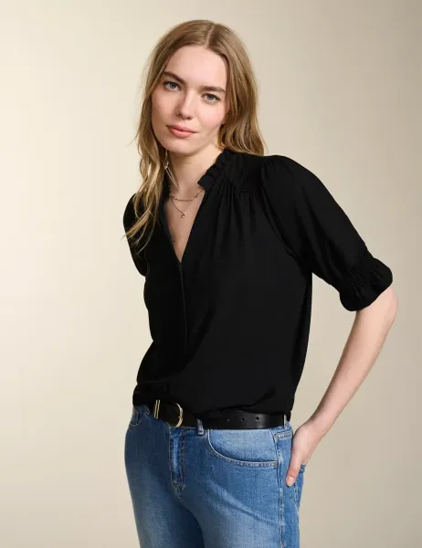 BAUKJEN Notch Neck Frill Detail Blouse