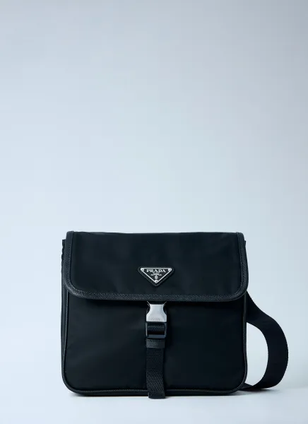 Re-Nylon and Saffiano Leather Shoulder Bag