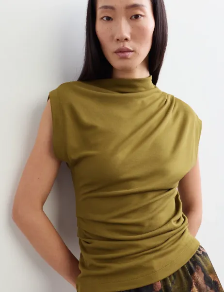 Jaeger Ruched Top Green