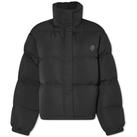 Tonal Fox Head Crop Puffer Jacket