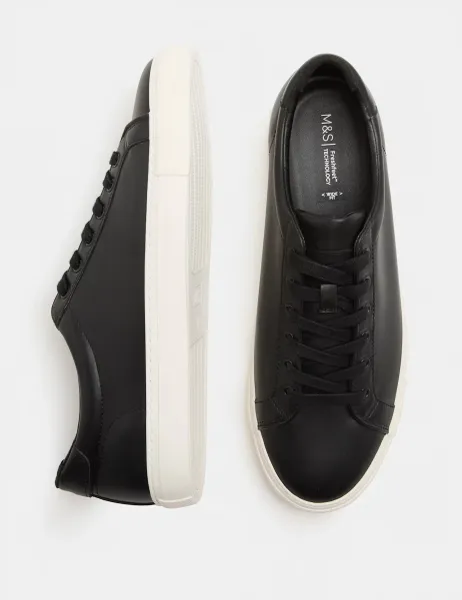 Marks & Spencer Wide Fit Lace Up Trainers Black
