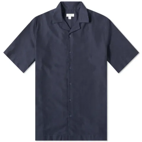 Cotton Camp Collar Short Sleeve Shirt