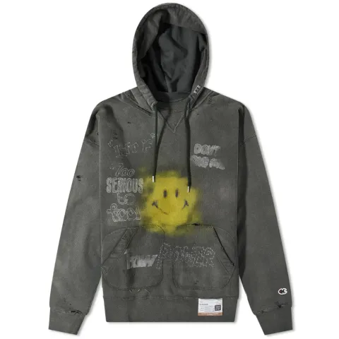 Distressed Smiley Hoodie