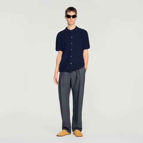 Terry knit cardigan