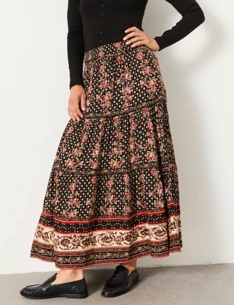 FatFace Printed Maxi Tiered Skirt