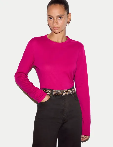 Jigsaw Pure Cotton T-Shirt Pink