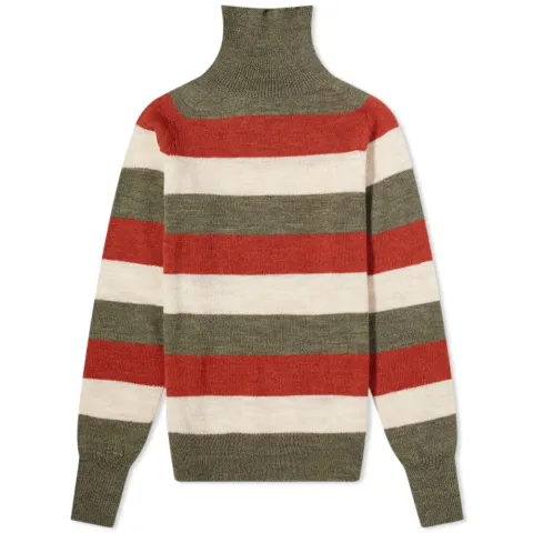 Striped Seamless Rollneck Knit