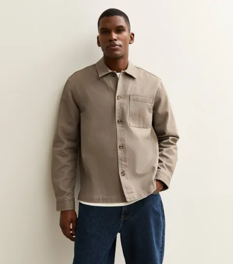 Men's Mink Boxy Heavyweight Twill Overshirt