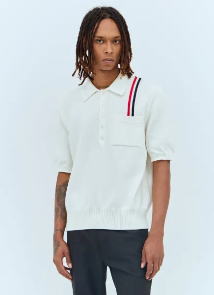 RWB Stripe Knit Polo Shirt