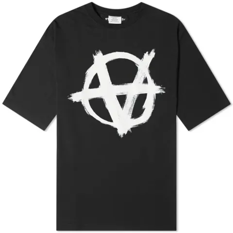 Oversized Anarchy Gothic Logo T-Shirt