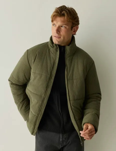 Regatta Corduroy Quilted Puffer Jacket Dark Green