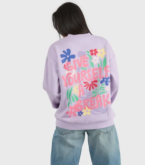 Women's Lilac Give Yourself A Break Sweatshirt