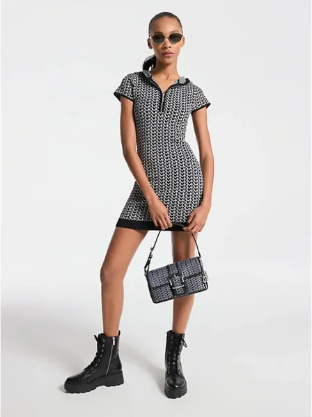 MK2000 Logo Jacquard Hoodie Dress