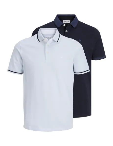 Jack & Jones 2 Pack Pure Cotton Polo Shirts Multi