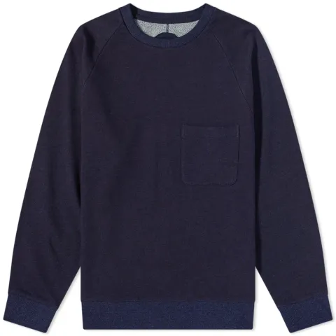 Yarn Dyed Crew Neck Pocket Sweat