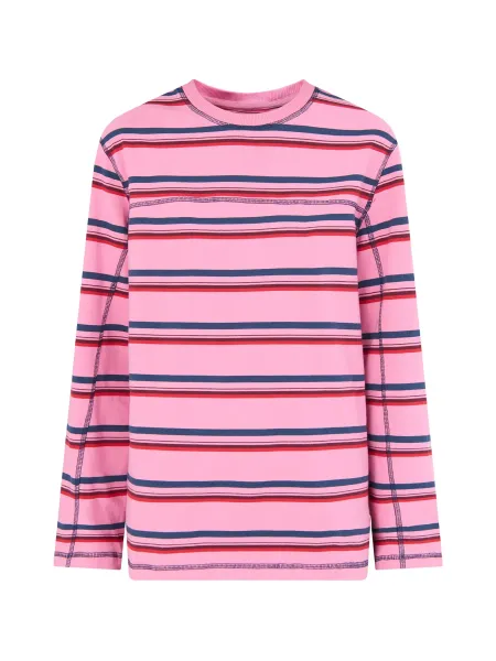 Damson Madder Cotton Samara T-Shirt - Pink Stripe