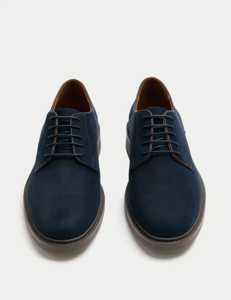 Marks & Spencer Suedette Derby Shoes Navy
