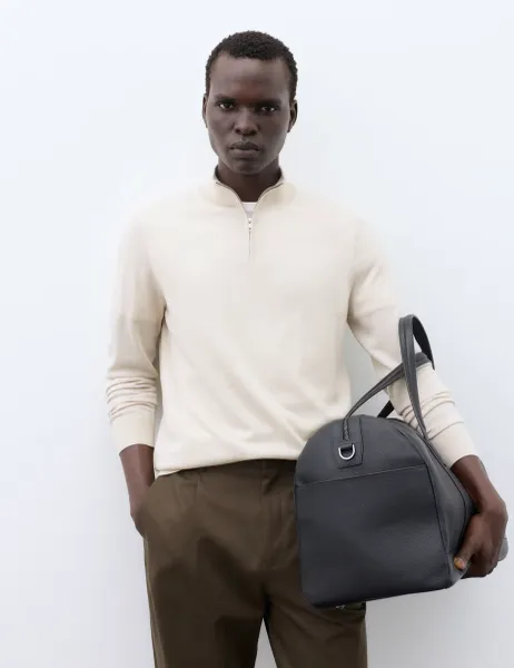 Autograph Pure Extra Fine Merino Wool Half Zip Jumper Stone