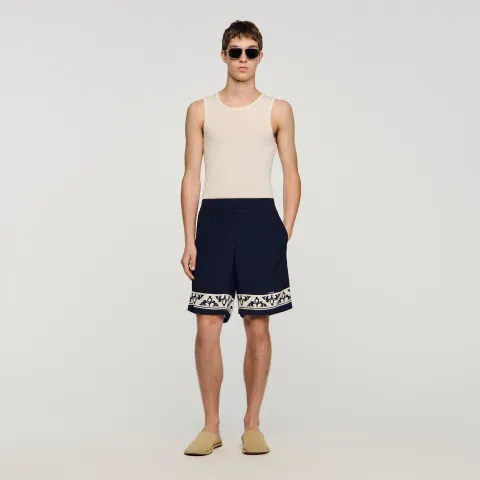 Contrast pattern floaty shorts
