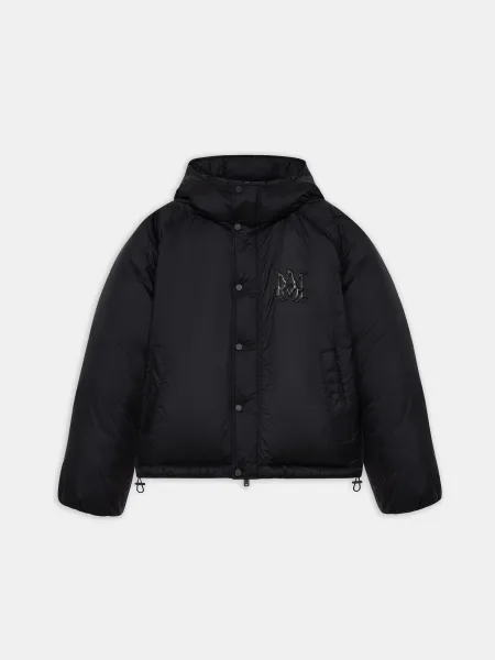 HOODED DOWN JACKET - Black