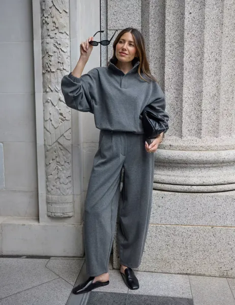 Scuba Funnel Neck Sweatshirt Dark Grey