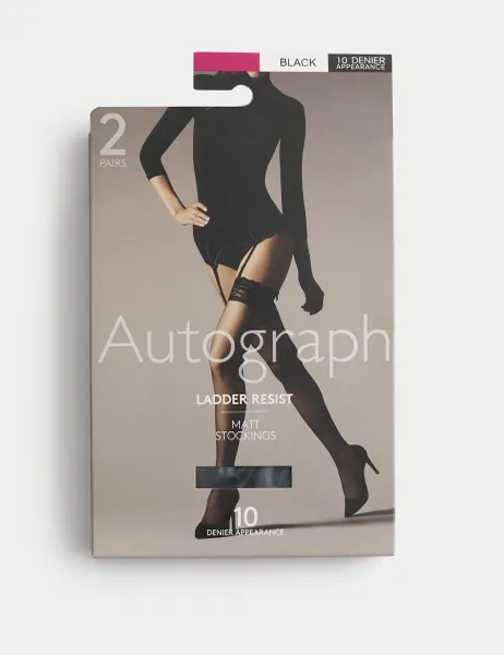 Autograph 2 Pack 10 Denier Ladder Resist Matt Stockings