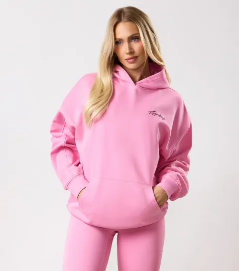 Women's Bright Pink Script Hoodie