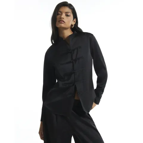 River Island Black Frogging Shirt