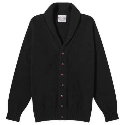 Jamieson's of Shetland Elbow Patch Shawl Collar Cardigan