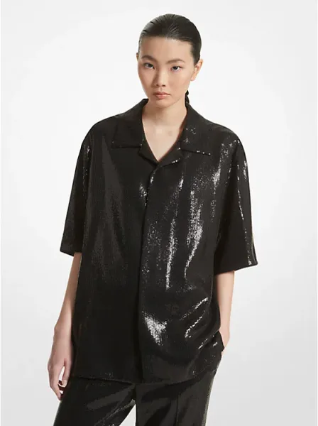 Michael Kors Sequined Crepe Sablé Shirt