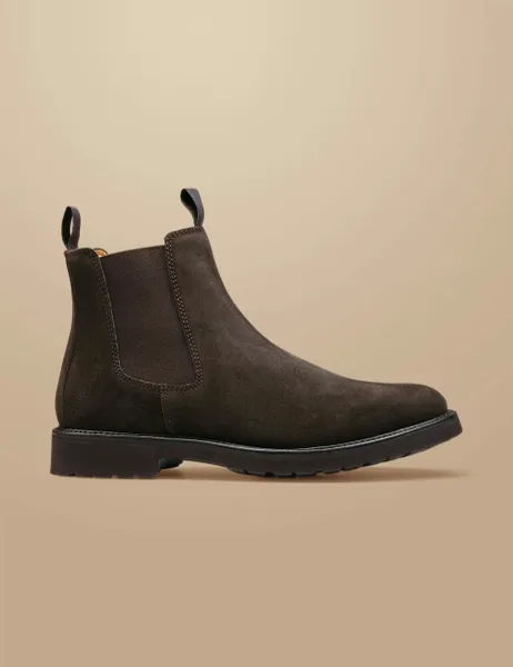 Charles Tyrwhitt Leather Chelsea Boots Chocolate