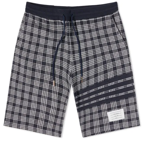 Check Engineered Stripe Sweat Shorts