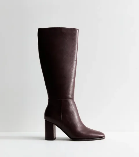 Women's Dark Burgundy Faux Leather Tall Boots Vegan