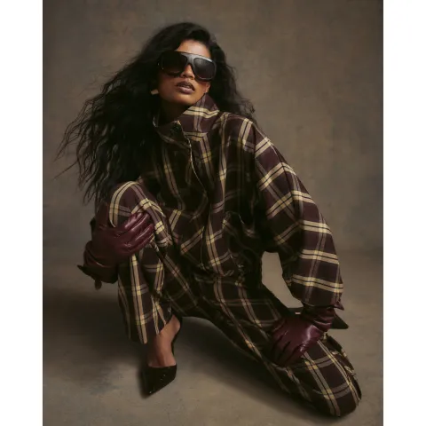 River Island Check Batwing Bomber Jacket