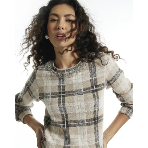River Island Check Embellished Jumper