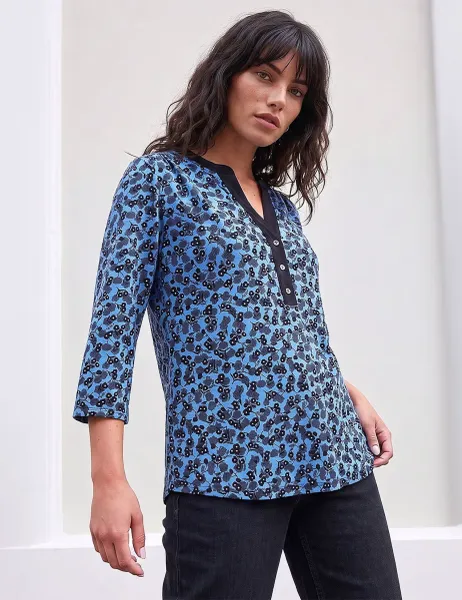 Roman Floral Shirt Blue Mix