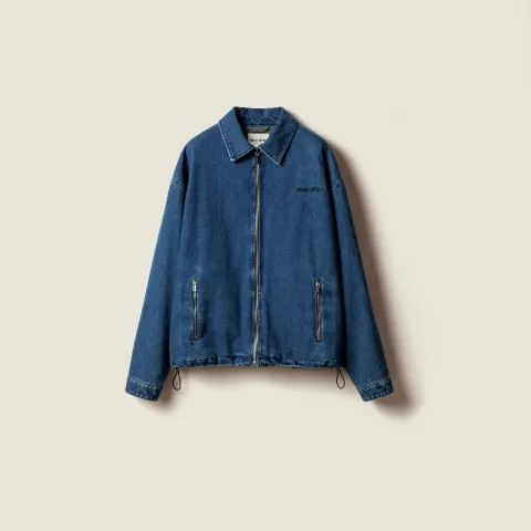 Cashmere denim blouson jacket