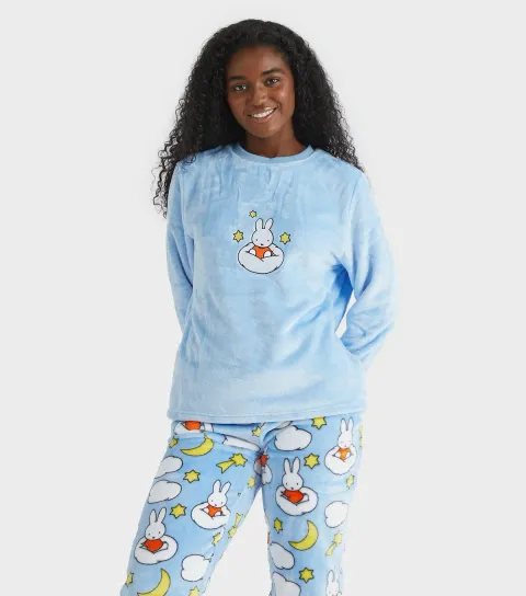 Women's Light Blue Miffy Cloud Fleece Pyjama Set