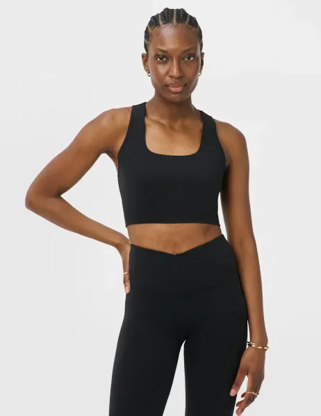 Sweaty Betty All Day Wrap Crop Top Black