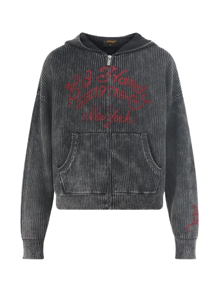 Ed Hardy Soaring Dragon Cotton Knitted Hoodie