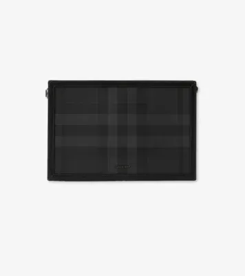 Check Zip Pouch in Charcoal grey - Men, Canvas